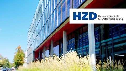 Facettenreich und breit gefächert – das Portfolio der HZD Blick auf den Eingang des HZD-Neubaus aus Froschperspektive